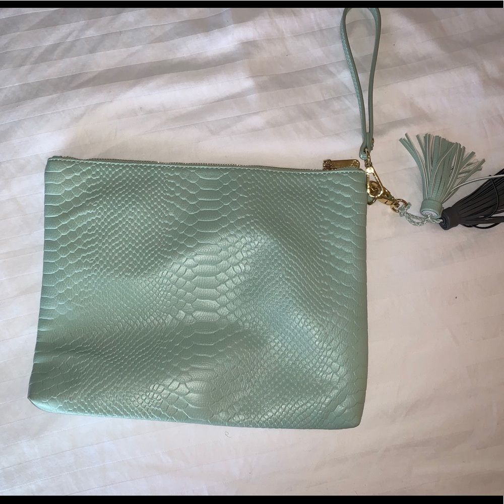 Mint coloured clutch